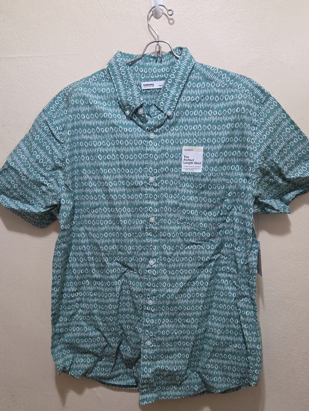 Sonoma Teal Short-Sleeve Button-Down Shirt